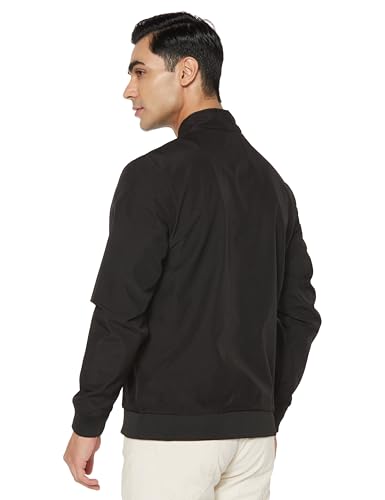 Image of Qube By Fort Collins Men's Windcheater Jacket - Lightweight Windbreaker for Men | Full Zip Drizzle-Resistant High Neck Casual Jacket with Zip Pockets for Spring, Autumn, Travel & Daily Wear