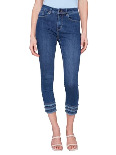 Denim Fringe Detail Crop with 5 Pockets Indigo / 8