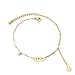 XIAOHUISP Donne Anklets Office Style Gold Color Bar Lettera M Piedi in Acciaio Inox Anklets Ciondoli Rotondi Party