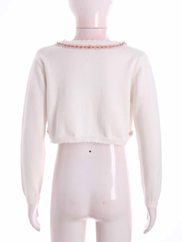 Kids Girls Open Fornt Bolero Shrug Button Closure Long Sleeves Knitted Jacket Cropped Tops Sweater Streetwear3