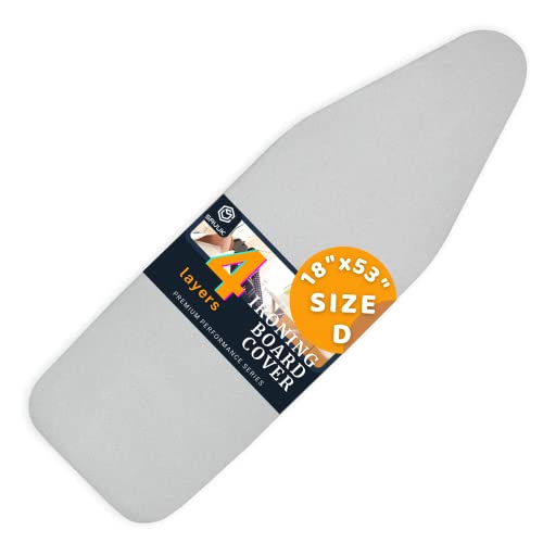 SAVUK Ironing Board Cover and Pad Standard Size Silicone Coated 4 Layers 18