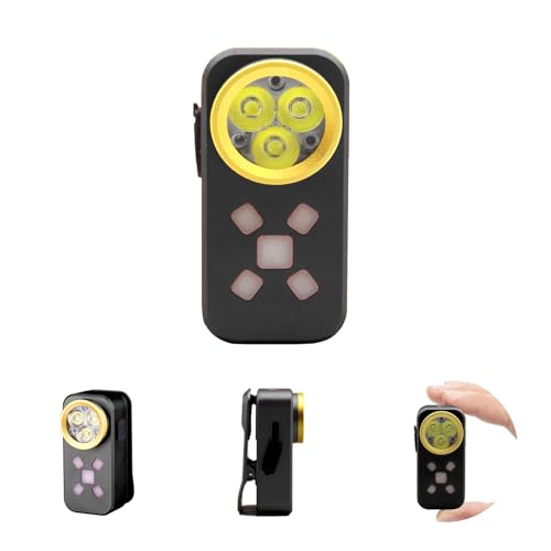 FOSFIS Rechargeable EDC Flashlight, Mini LED Flashights, 500 Lumens Portable Clip EDC Light, Pocket Flashlights, Magnetic Small Keychain Flashlight for Signaling, Camping, Emergency (Black)