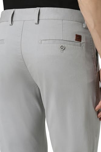 Image of Peter England Men Mid Rise Regular Fit Casual Pants