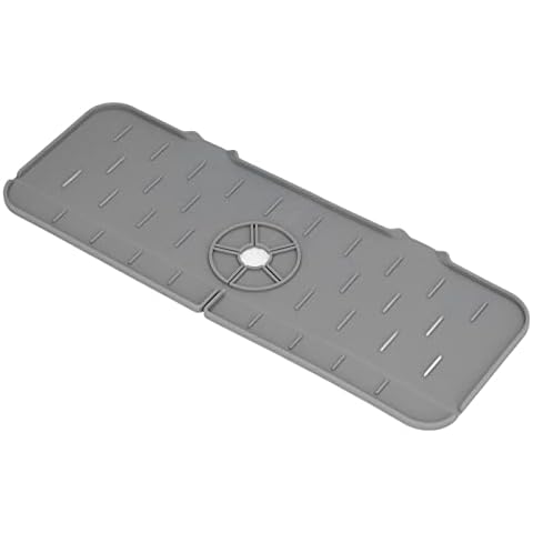 Alfombrilla Absorbente para Grifo de Cocina, Fregadero de Cocina de Silicona Gris Cover