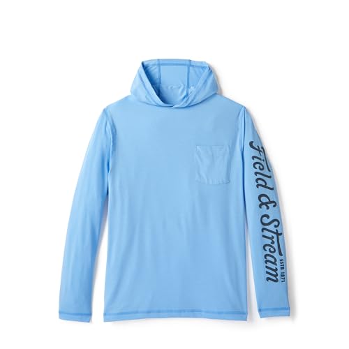 Field & Stream Mens Roll Cast Performance Hoodie with Drirelease Light Blue 3X-Large