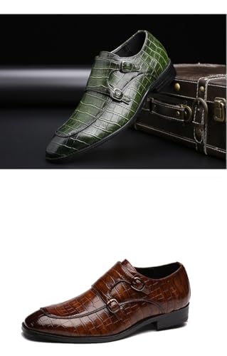Men's Dress Shoes Oxfords are Worn with Classic Modern Dress Leather Shoes and Casual Loafers (Green,10)3