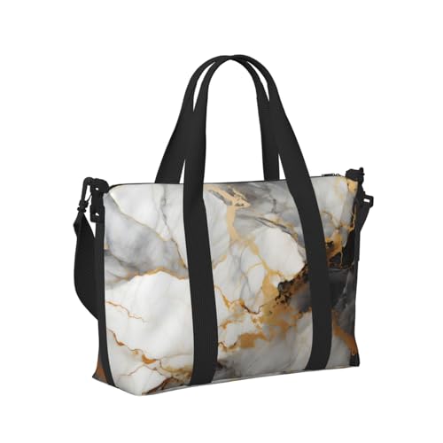 Travel Duffle Bag White Grey Marble Weekender Overnight Bags Luggage Bag for Women Men Waterproof Sports Gym Bag Hand Bag with Shoulder Strap3