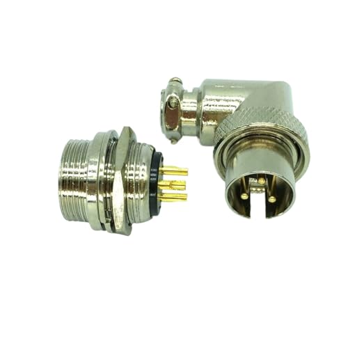 Conector GX16 3 pines de ángulo recto con reverso para chasis chasis mini-DIN 3