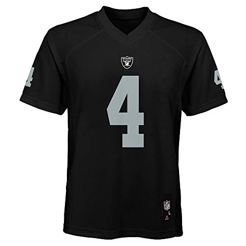 Outerstuff Derek Carr Oakland Raiders NFL Kids Black Home Mid-Tier Jersey (Kids 4)