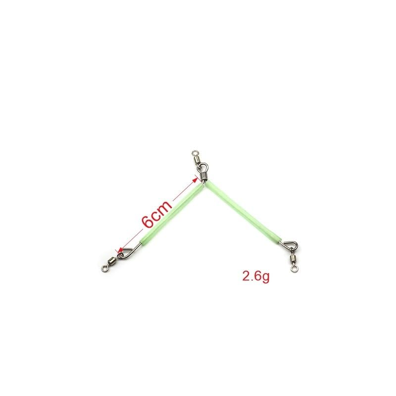 Pack 10 mosquetones para pesca con tubos luminosos miniatura 4
