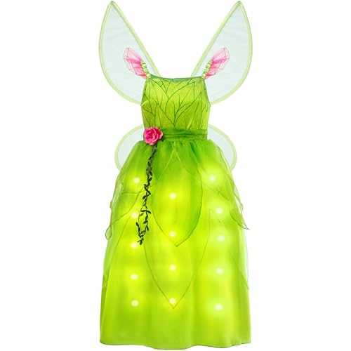 Spooktacular Creations Girls Fairy Costume, Light Up Halloween Costume for Kids, Toddlers Princess Dress with Wing for Halloween Dress Up Role Play Parties, 3T