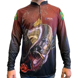 Camisa de Pesca Proteção Solar Uv Traíra + Bandana - Oficial da Pesca Gg