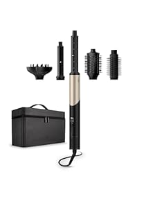 Silk'n air styler 5 in 1 SilkyAir Flex Curly and Wavy Heizbürste mit 5 Zubehörteilen, Rotierende Föhnbürste, Volumenbürste, Diffusor und mehr, 1300W Haartrockner, Schwarz