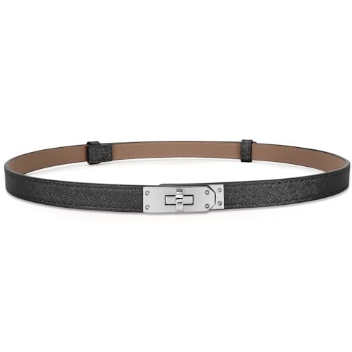 IAKING Women Skinny Leather Belt with Turn-lock Buckle Adjustable Belt for Women Womens Belts for Jeans Pants Dresses yinhei 105cm