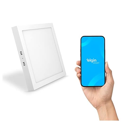 Luminária LED Inteligente 24W 3000-6500K Elgin Quadrada de Sobrepor Wi-Fi Bivolt Compatível com Alexa e Google Home