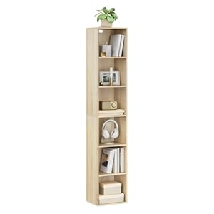 WOLTU Bookcase Wooden, Oak Book Shelf 6 Storage Cubes Unit, Tall Freestanding Bookcases for Living Room, Bedroom SK003hei6