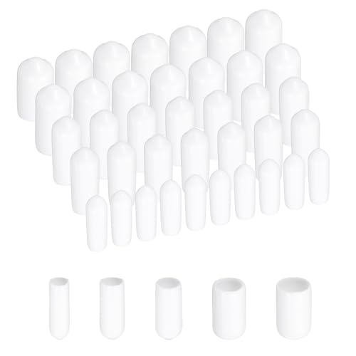 Uxcell Weiße Gummi Endkappen Schutzkappen, 100 Stück