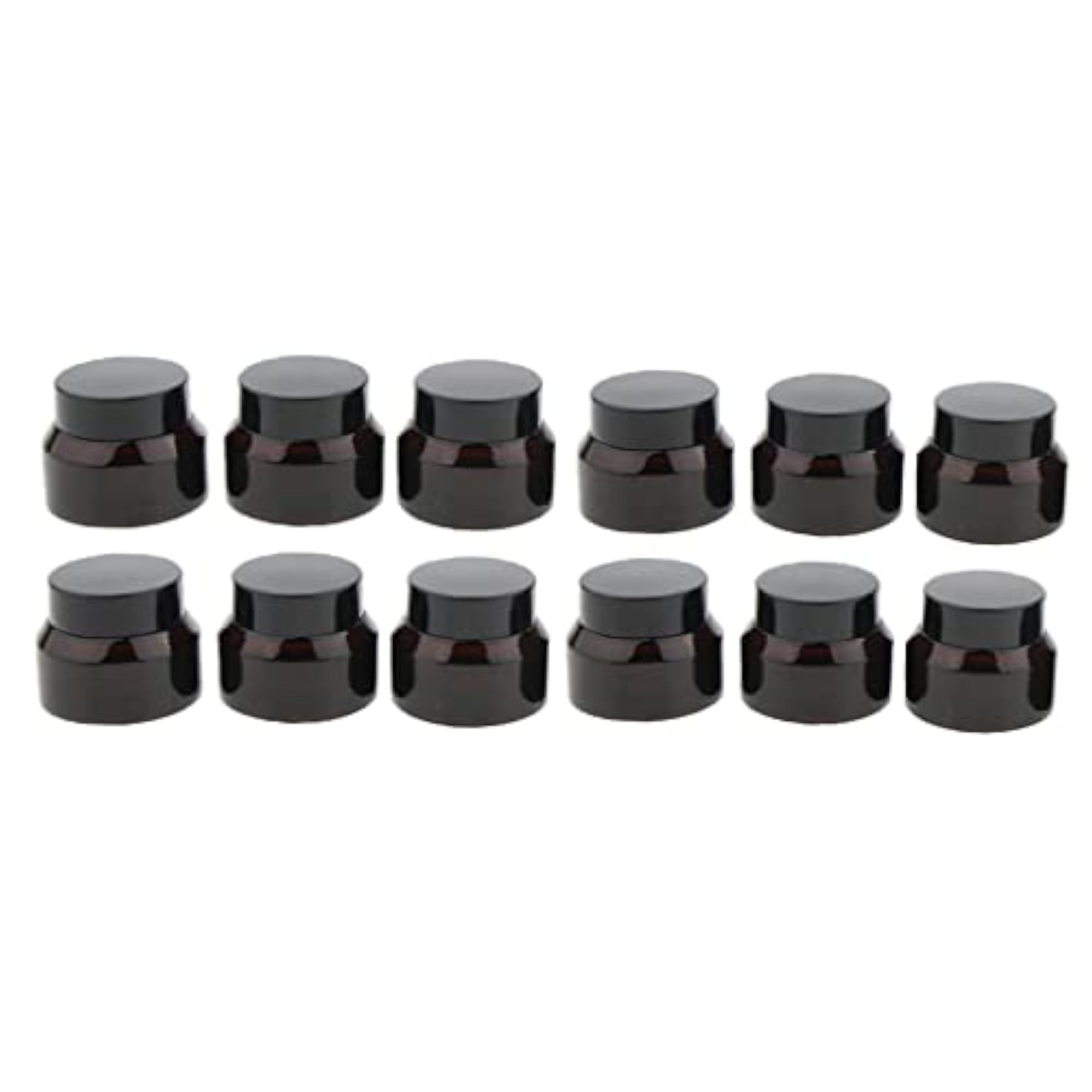 12 Pieces Refillable Glass Amber Cream Empty Lip Balm Containers