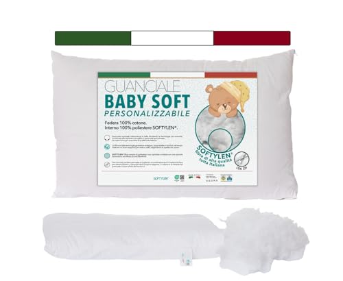 Cuscino Bambino REGOLABILE IN ALTEZZA, Adatto dai 2 ai 12 anni (100% MADE IN ITALY e OEKO-TEX®),...