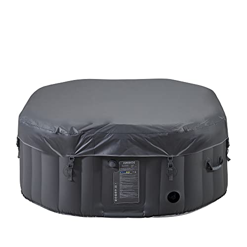 Arebos Whirlpool | Aufblasbar | In- & Outdoor | 154x154 cm | 4 Personen | 110 Massagedüsen | mit Heizung | 600 Liter… – Bild 6