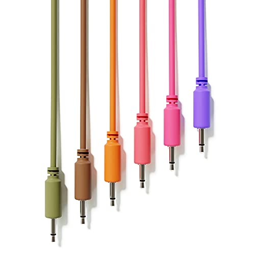 5-Pack - Câbles Mono Patch à Angle Droit TS 3,5mm 1/8" Eurorack