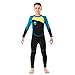 Kids Wetsuit for Boys Toddlers by Scubadonkey | Wetsuit for Kids in 2.5mm Neoprene UPF 50+ | Meets CPSC Safety Requirements (Blue/Yellow, 12)