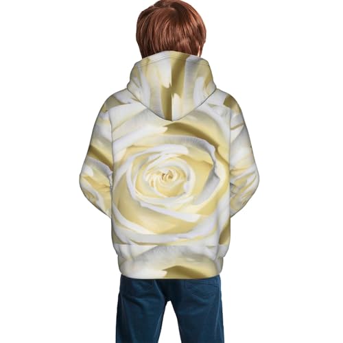 White Rose Kid Hoodies Boys Sweatshirts Girls Pullover with Pocket4
