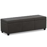 SIMPLIHOME Avalon 48 inch Storage Ottoman