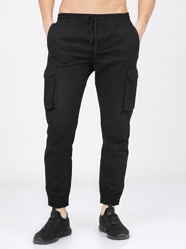 Image of Highlander Men's Cargo Jogger Trousers | Perfect for Casual Outings,Travel & Work Wear with Utility Pockets