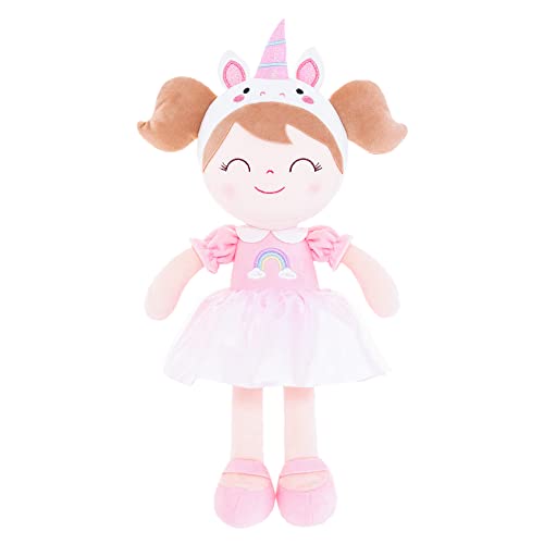 Image of Gloveleya Unicorn Plush Doll – Spring Girl Baby Doll Gifts, Soft Stuffed Unicorn Toy, Pink Fantasy Plush Doll for Girls, Birthday Present, Nursery Decor