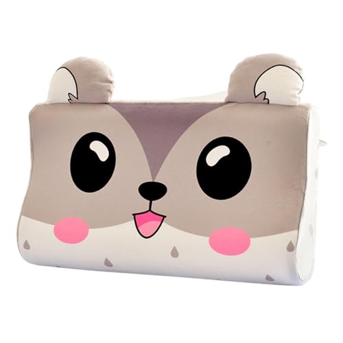 Cuscino per bambini per 3-6 anni simpatico cuscino elastico in lattice elastico in lavatrice traspirante con calma forma del topo per dormire