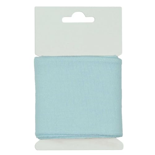Cuff Bündchen Öko-Tex 135x7cm Strickbündchen Baumwolle in 50 Farben erhältlich, Farbe:016 - babyblau