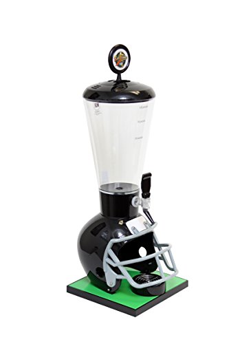 Beer Tubes Black Football Helmet Beverage Tower Dispenser with Regular Tap 128 oz Super Tube FBK-ST-R