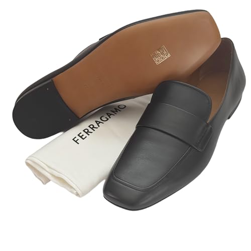 Gedeone Strap Slip-On Loafers Black Calf Leather Men's Casual Business Dress Shoes (Salvatore2