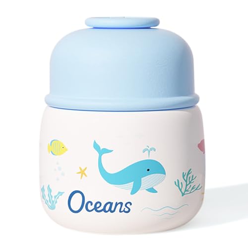 FYting Termo Comida Bebe,500 ml Termo Comida Caliente,316 de Acero Inoxidable con Tazón y Cuchara, Manija, Aislamiento y Frío para Sopa, Gachas, Helados y Yogurt (Mundo Submarino)