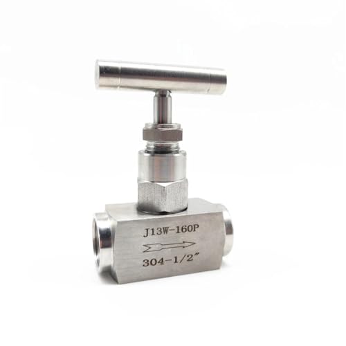 Válvula de aguja de acero inoxidable 304 para control de flujo de alta presión con rosca de 1" 5