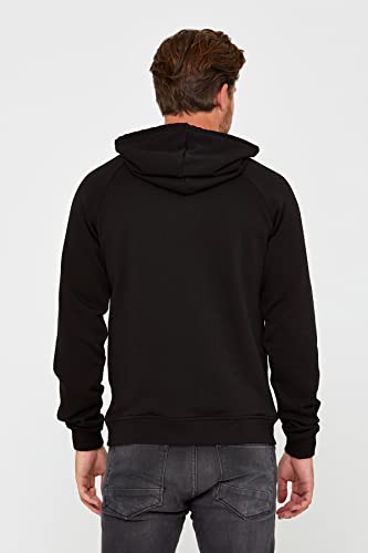 Sweat à capuche noir à rayures taille L pour homme