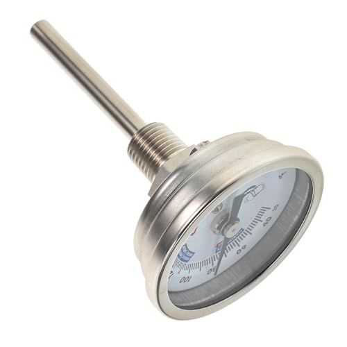 BRIGHTFUFU Precision Wine Barrel Thermometer Stainless Steel Brew Pot Gauge for Winemaking and Brewing