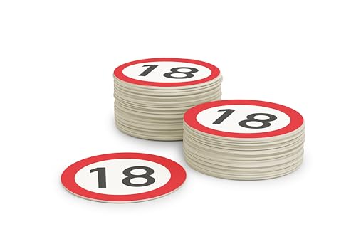 Posavasos de cartón para 18 cumpleaños para Mujeres y Hombres (50 Piezas) Posavasos de Vidrio Redondos (⌀10 cm) Hechos de cartón ecológico