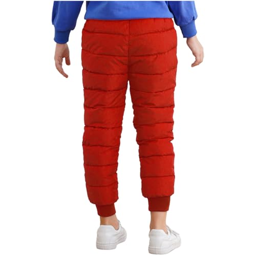 Boys Girls Fleece Lined Snow Pants Elastic Waist Outdoor Skiing Trousers Winter Warm Sweatpants2