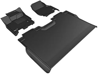 3D MAXpider All-Weather Floor Mats for Ford F-150 SuperCrew 2015-2022 Custom Fit Car Floor Liners, Kagu Series (1st & 2nd Row, Black)