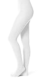 EMEM Apparel Women's Ladies Junior's Flat Knit Cotton Sweater Winter Opaque Footed Tights Hosiery Stockings White B