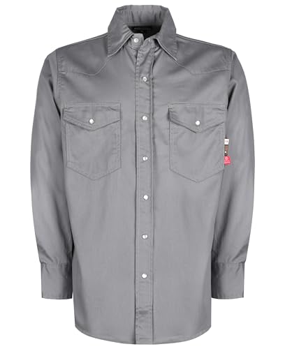KONRECO FR Shirts for Men 6.5oz Lightweight Work Uniform Flame Resistant Welding Shirt/Water & Stain Repellent