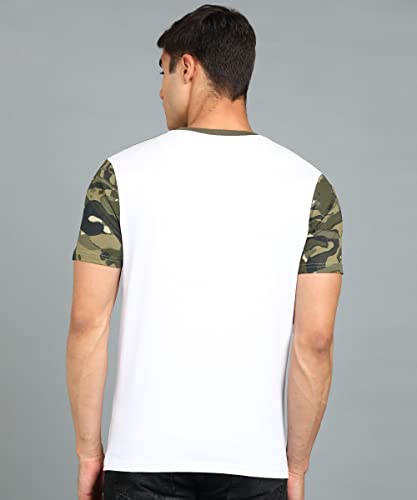 Image of Urbano Fashion Men's Military Camouflage Printed Slim Fit Half Sleeve Cotton T-Shirt