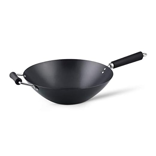Ken Hom Koolstofstaal Niet Plakken Wok, 35cm, Excellence, Geschikt Voor Inductiekookplaten/Metalen Keukengerei, Vaatwasmachinebestendig, 2 Jaar Garantie