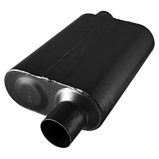 Flowmaster 8042543 40 Series Muffler 409S - 2.50 Offset IN / 2.50 Offset OUT - Aggressive Sound Black