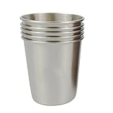 HOMSFOU Edelstahl Pintbecher 200 Ml 5 Stück Bruchsicher Stapelbar mit Aufbewahrungsbeutel Multifunktionale Trinkbecher für Zuhause Camping