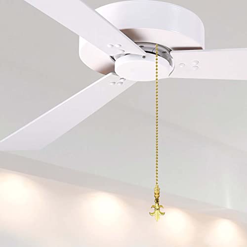 Image of Royal Designs, Inc. Fleur De Lis Finial with Fan Pull Chain, Polished Brass - Pack of 2