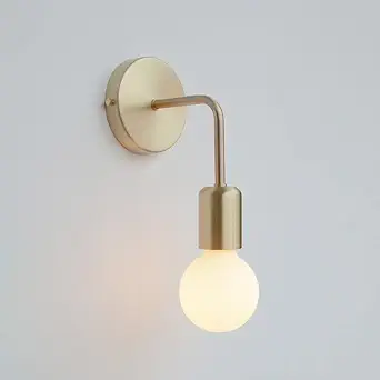 Modern Metal Light/Wall Lighting Sconce with Globe Glass Shade Without Bulb (Golden, White) 20Watts(Wired_Electric) (Gold)