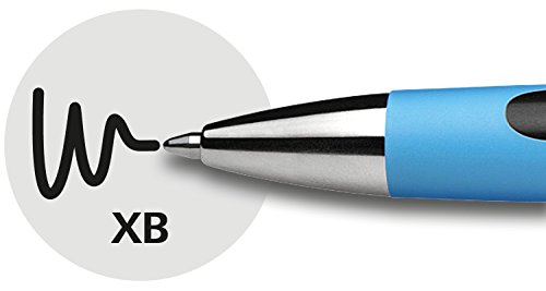 Schneider Slider Rave Xb (Extra Broad) Ballpoint Pen, Refillable + Retractable, 1.4 Mm, Light Blue Barrel, Black Ink, Box Of 5 Pens (132501) #TOP5